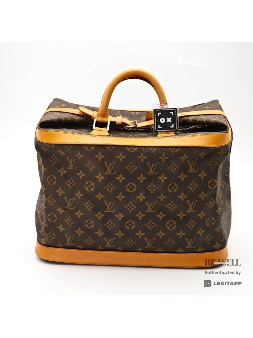 Louis Vuitton Brown Monogram Leather Travel Holdall Cruiser 40